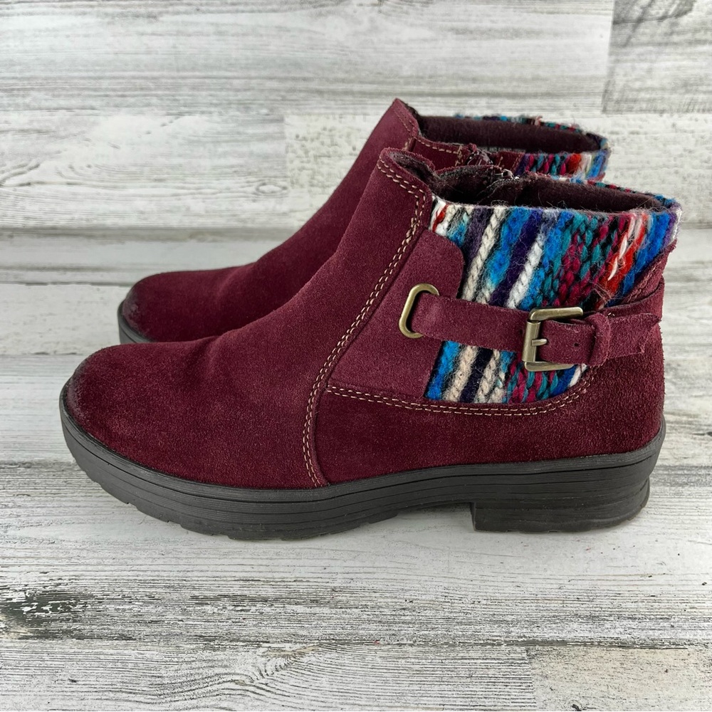 EARTH ORIGINS Tate Merlot Suede Ankle Boots 8.5